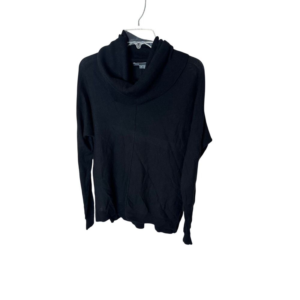 Vince Black Wool Cashmere Cowl Neck Sweater Womens Medium Relaxed Knit Pullover